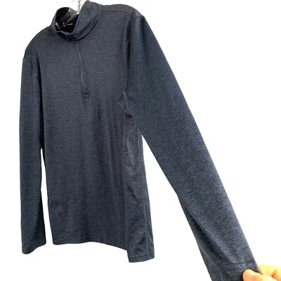 M Tek Gear Top Para Hombres Negro Gris DryTek 1/4 Cremallera Pullover Imitación Ropa Activa 6460 Golf Foto 1 de 4