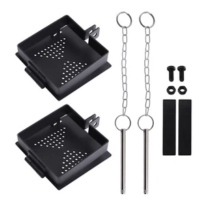 Black 2x 4'' Square Bumper Plug End Cap Cover Kit for RV Camper Trailer - Picture 1 of 12