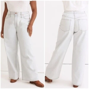Jeans Madewell Super Ancha Pierna Olcott Lavado Plisado Edición Tiro Alto Talla 32 - Imagen 1 de 15