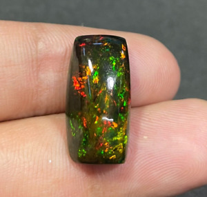 6.80 Ct. Natural Black Ethiopian Opal AAA+ Multi Fire Cabochon Loose Gemstone