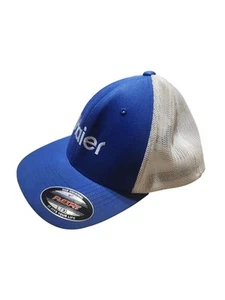Haier Hat Cap Blue & White Haier Trucker Hat Flez Fit Port Authority L/XL - Picture 1 of 7