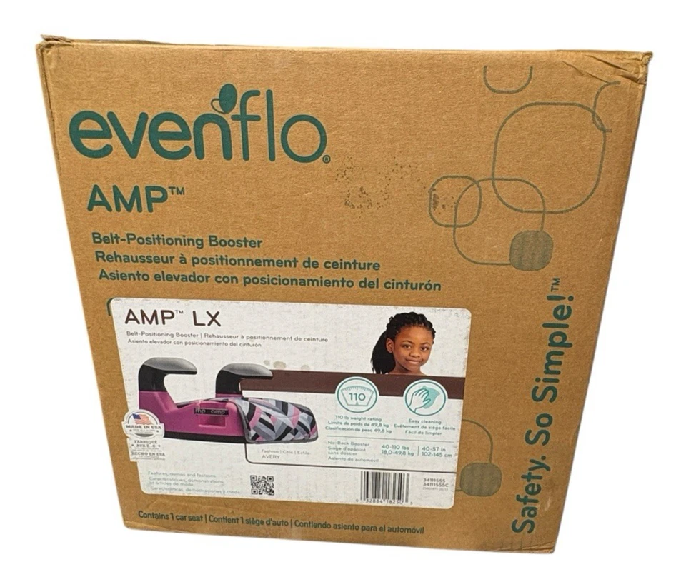 Nuevo asiento elevador sin respaldo Evenflo AMP LX en caja (40-100 libras) Foto 1 de 4