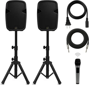 Bowens 8-Inch Bluetooth PA Speaker Set – Portable Speakers Bluetooth Wireless - Picture 1 of 10