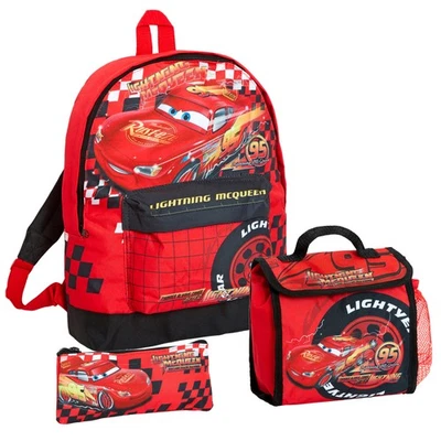 Disney Cars Backpack + Lunch Bag + Pencil Case 3 Piece Lightning School Bag Set - Image 1 of 4