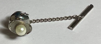 CORBATA PERLA CULTIVADA VINTAGE TAC TONO PLATEADO BONITO ASPECTO  Foto 1 de 4