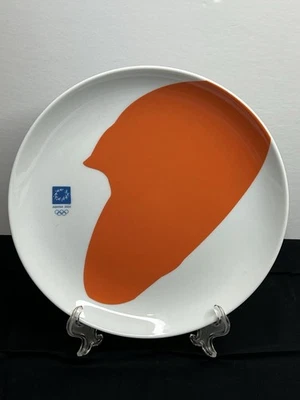 VTG  Athens 2004 Olympic 9.5-in souvenir plate Orange & White by Porcelain Lonia - Image 1 of 4