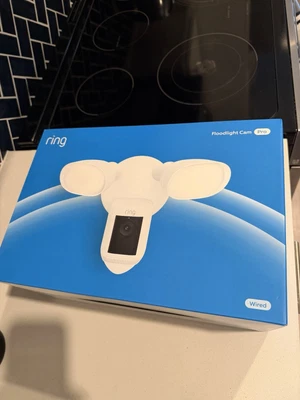 BRAND NEW Ring Floodlight Cam Wired Pro with Bird’s Eye View and 3D Motion - Image 1 of 2