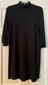 J. JILL WEAREVER Dress Size Small Black ¾ Sleeve Turtleneck Pullover Women’s - Picture 1 of 4
