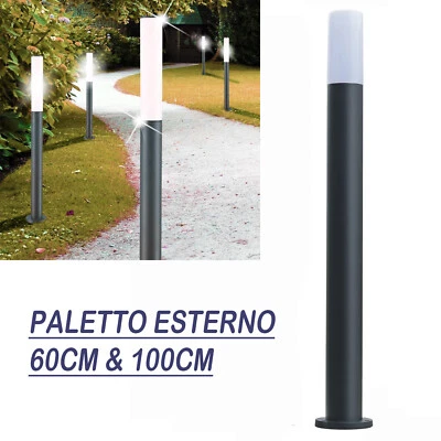 LAMPADA PALO LED 100CM E27 PALETTO 220V LAMPIONE GIARDINO ILLUMINAZIONE ESTERNO