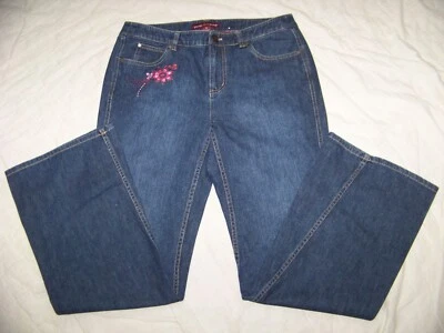 Women's Jones Wear Jeans with Pink Floral Embroidery Trim - Size 8 - Image 1 of 4