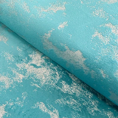 Upholstery Fabric - Avalon Teal Green & Silver - Marble Velvet Curtain Material