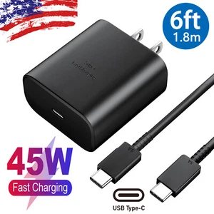 45W USB-C Super Fast Wall Charger + 6FT Cable for Samsung Galaxy Note 10 5G Lite - Picture 1 of 10