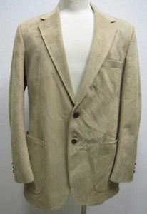 WFF Designer Series by Farah Blazer Sport Coat Sz 42 R Brown Suede Fabric #1159 - Picture 1 of 12