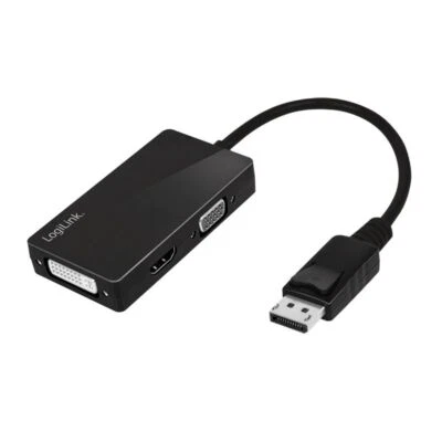 DisplayPort Adapter zu HDMI DVI VGA Anschluss Kabel 0,1m schwarz Monitor HDTV - Bild 1 von 4