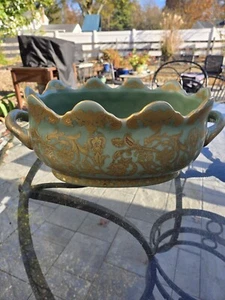 Asian Ceramic Gold Leaves With Animals Birds pattern bowl China Vintage Rare - Picture 1 of 18