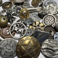 ECLECTIC MIX! 50 RARE MIXED LOT Of Metal Buttons OLD-VINTAGE & NEW