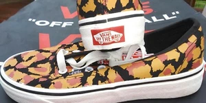 Vans Men's 3.5/Women's 5 Authentic Leopard Skate Shoes Black/Inca Gold - Picture 1 of 6
