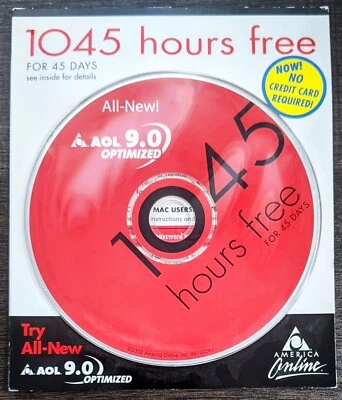 RED & BLACK America Online Collectible / Install Disc, Vintage AOL CD V9.0 - Image 1 of 2