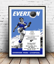 Everton V Dynamo : 1961 Football Program cover Reproduction poster, Wall art.