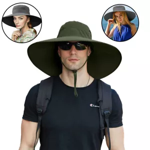 Wide Brim Sun Hat-UPF50+ Waterproof Bucket Hat Fishing Outdoor UV Protection Hot - Picture 1 of 36