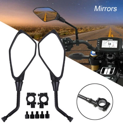 2X 7/8" Motorcycle Rearview Side Mirrors Handlebar For ATV Kawasaki Suzuki Honda Foto 1 de 4