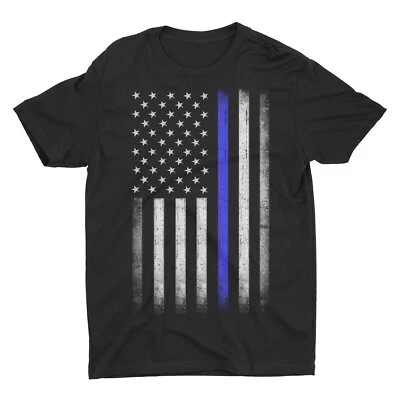 Premium Soft Ringspun USA Flag Blue Lives Matter Lightweight T-Shirt - Image 1 of 4