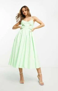 ASOS Womens Green Midi Dress RRP £75 - Picture 1 of 23