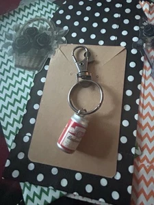 Budweiser miniature can keyring / keychain /bag charm Father’s day with gift bag - Picture 1 of 3