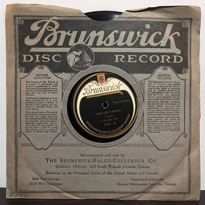 Gondolier Trio / Riviera Trio (1921 Brunswick) - 10" Shellac 78RPM Record - E+ - Image 1 of 4