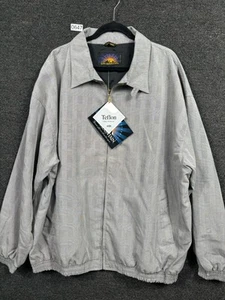 Sun Mountain Golf Windbreaker Jacket Men XXL Gray Plaid Full Zip Long Sleeve NWT - Picture 1 of 7