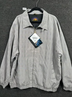 Sun Mountain Golf Windbreaker Jacket Men XXL Gray Plaid Full Zip Long Sleeve NWT - Image 1 of 4