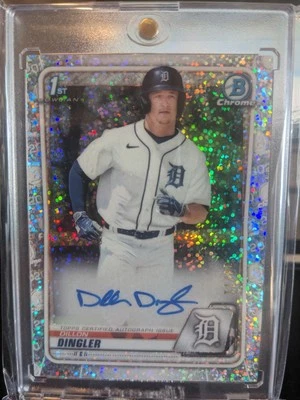 2020 Bowman Chrome Dillon Dingler 1st Bowman Sparkle AUTO /71 Tigers On-Card - Image 1 of 3