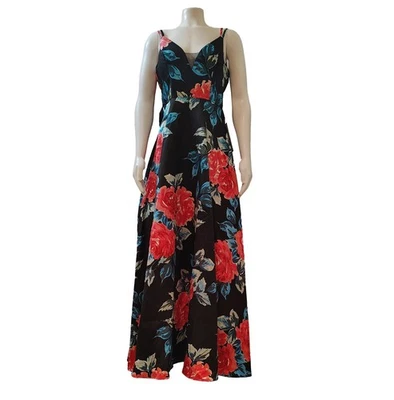 Trixxi Juniors' Bow-Back Floral-Print Gown - Image 1 of 4