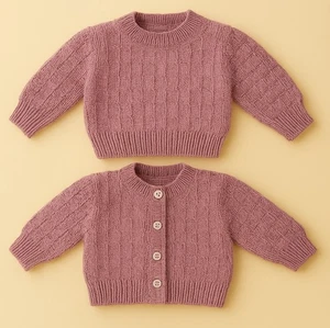 Easy Knit Baby Cardigan and Sweater Set Knitting Pattern Only in DK 6m - 1 year - Picture 1 of 1