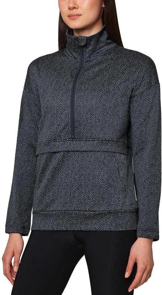 MONDETTA Women's Black Combo Sweatshirt Size Large L 1/2 Zip Jacket