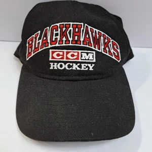 CCM Pro Chicago Blackhawks Strapback Trucker Hat Black - Picture 1 of 7