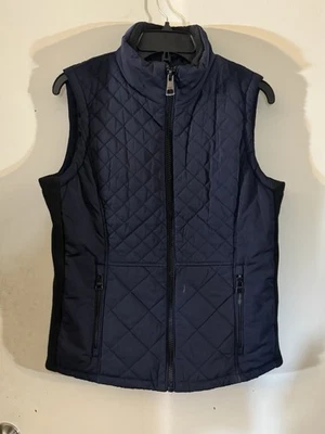 Chaleco WinteVest Andrew Marc Azul Marino Acolchado Bolsillos con Cremallera Completa Forrado Talla Mediana Foto 1 de 3