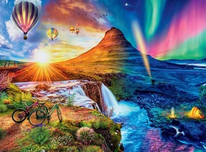 Icelandic Mountain 1000-Piece Jigsaw Puzzle from the Night & Day Collection - Picture 1 of 12