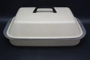 Vintage KF Kitchen Fair Bräter Mandel Dutch Oven Topf Kochgeschirr mit Deckel rechteckig - Bild 1 von 3