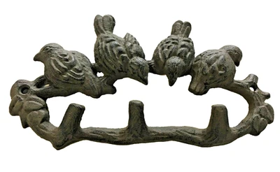 4 pájaros azules en una rama toallero abrigo sombrero gancho llavero rústico decoración del hogar Foto 1 de 4