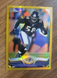 2013 Topps Chrome Elvis Dumervil SP Gold Refractor #25/50 Ravens - Bild 1 von 2