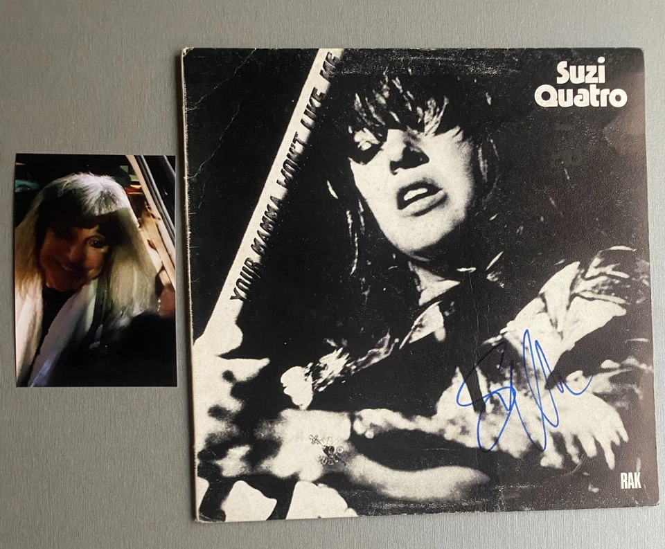 SUZI QUATRO In-person signed  OHNE LP Vinyl  Autogramm + Foto - Bild 1 von 1