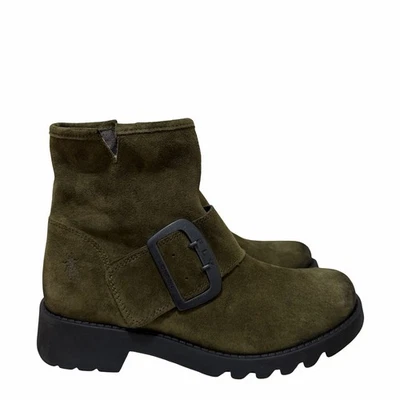 Fly London Rily Womens Suede Buckle Ankle Boots EU 39 US 8-8.5 Aspen Green NWOB - Image 1 of 4
