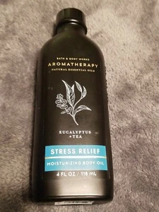 NEW Bath & Body Works STRESS RELIEF EUCALYPTUS + TEA Moisturizing Body Oil - Picture 1 of 2