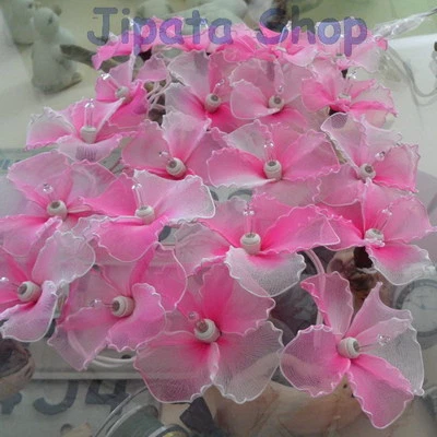Pink Hibiscus Nylon Party-Wedding-Decoration X-mas 110V Light String  - Image 1 of 4