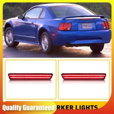 Fits For 1999-2004 Ford Mustang 2PCS LED Red Rear Bumper Side Marker Light Lamp - Image 1 of 4