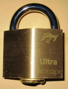 Godrej Sherlock ultra keyed padlock front door shop shutter strong dimple keys - Picture 1 of 3