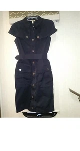 New! 100% Authentic Burberry of London blue Button Down Belted Dress/ size 8 - Picture 1 of 3