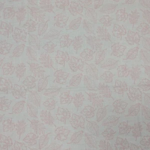 Cotton Fabric 35"x42" Autumn Fall Leaves Muted Pink Butter Cream Background - Picture 1 of 5