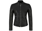 Ladies Black Slim Fit Fashion Classic Plain Leather Designer Soft Leather Jacket